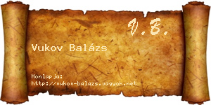 Vukov Balázs névjegykártya